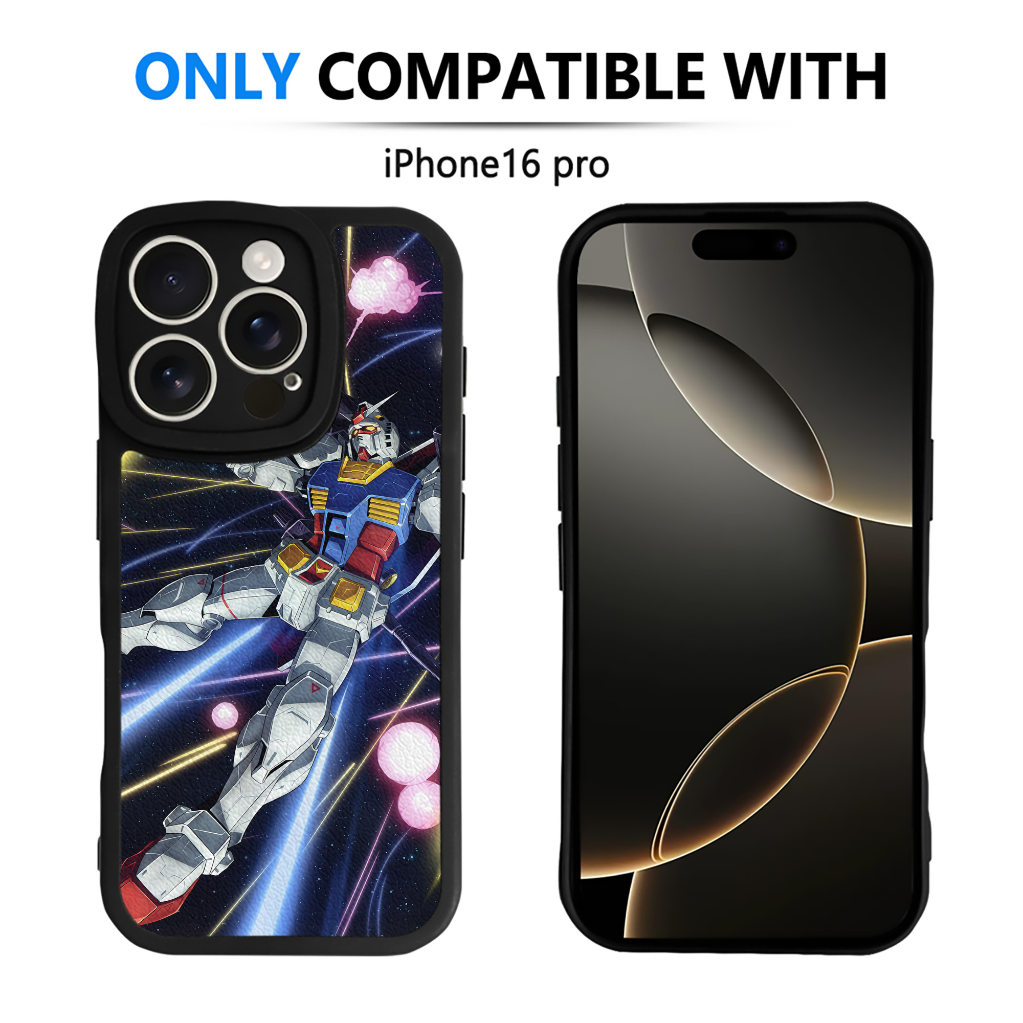 （画像用） 機動戦士ガンダム Mobile Suit Gundam 【iPhone 16シリーズ対応】シリコンスマホケース（レザー調） 材質：シリコン
